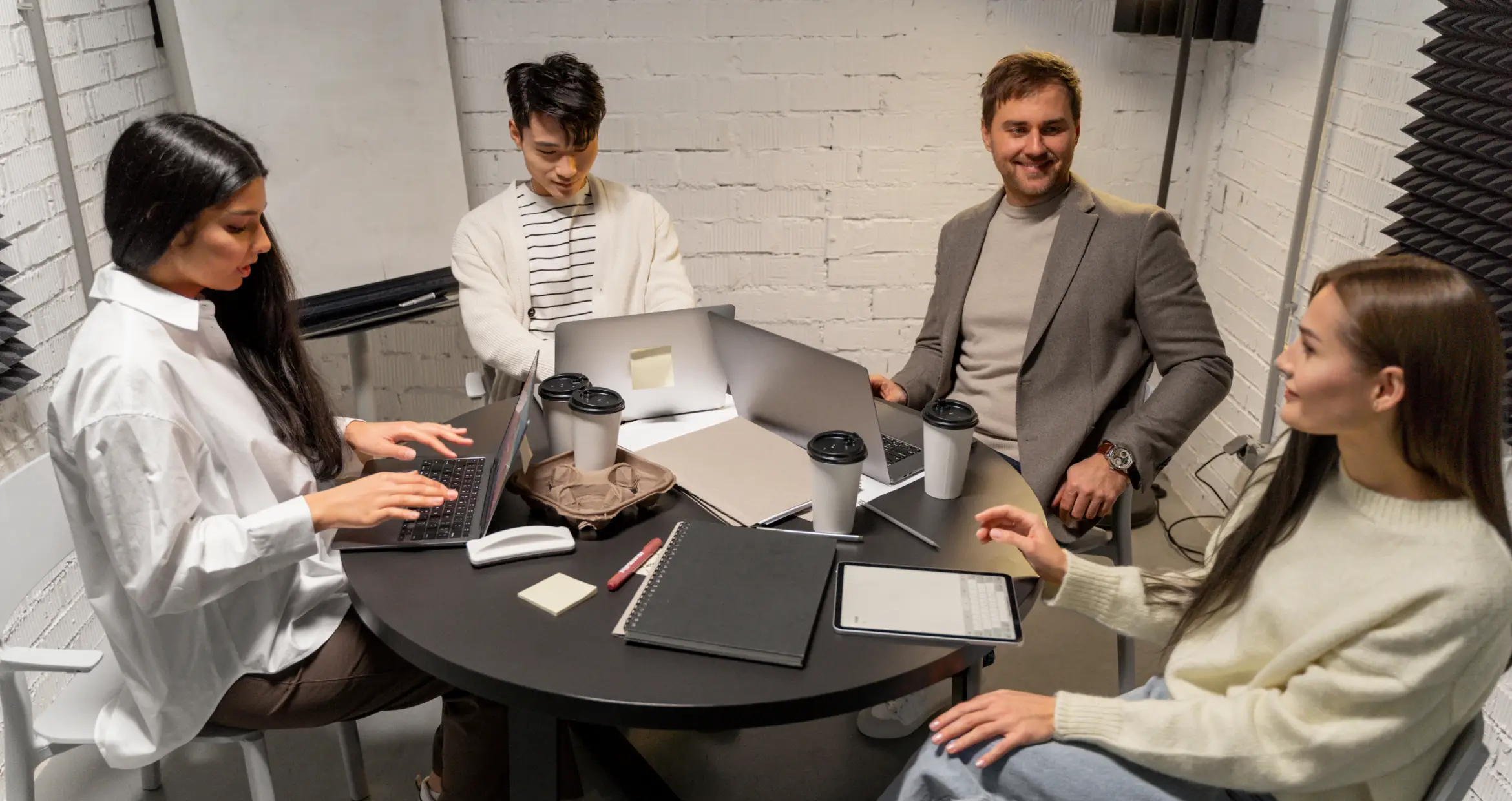 Professionals collaborating on meaningful business solutions